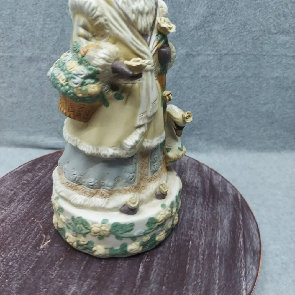 Old World Santa Claus Collectible Porcelain Figurine With Intricate Floral Detai